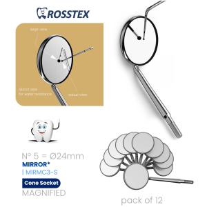 Magnifying Mirror No. 5 cone socket single side (pack of 12)