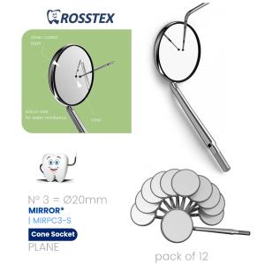 Plane Mirror No. 3 cone socket single side (pack of 12)