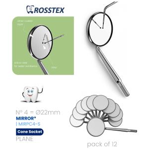 Plane Mirror No. 4 cone socket single side (pack of 12)