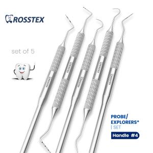 Probe/Explorer Set with handle no. 4 (pack of 5)