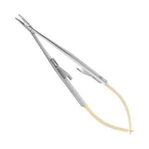 Castroviejo Needle Holder curved/f. handle 18,0cm t/c 